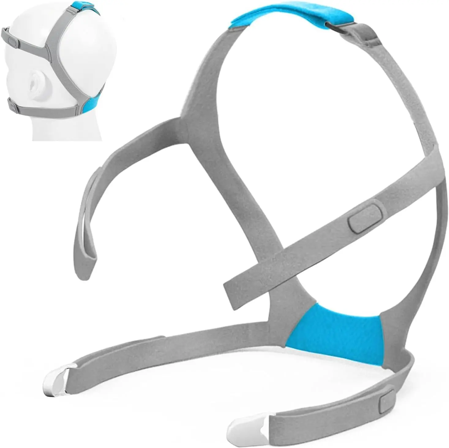 AirFit F30 CPAP Headgear - Leak-Free Adjustable Strap w/ 2 Magnetic Clips, Standard Size (Unisex)