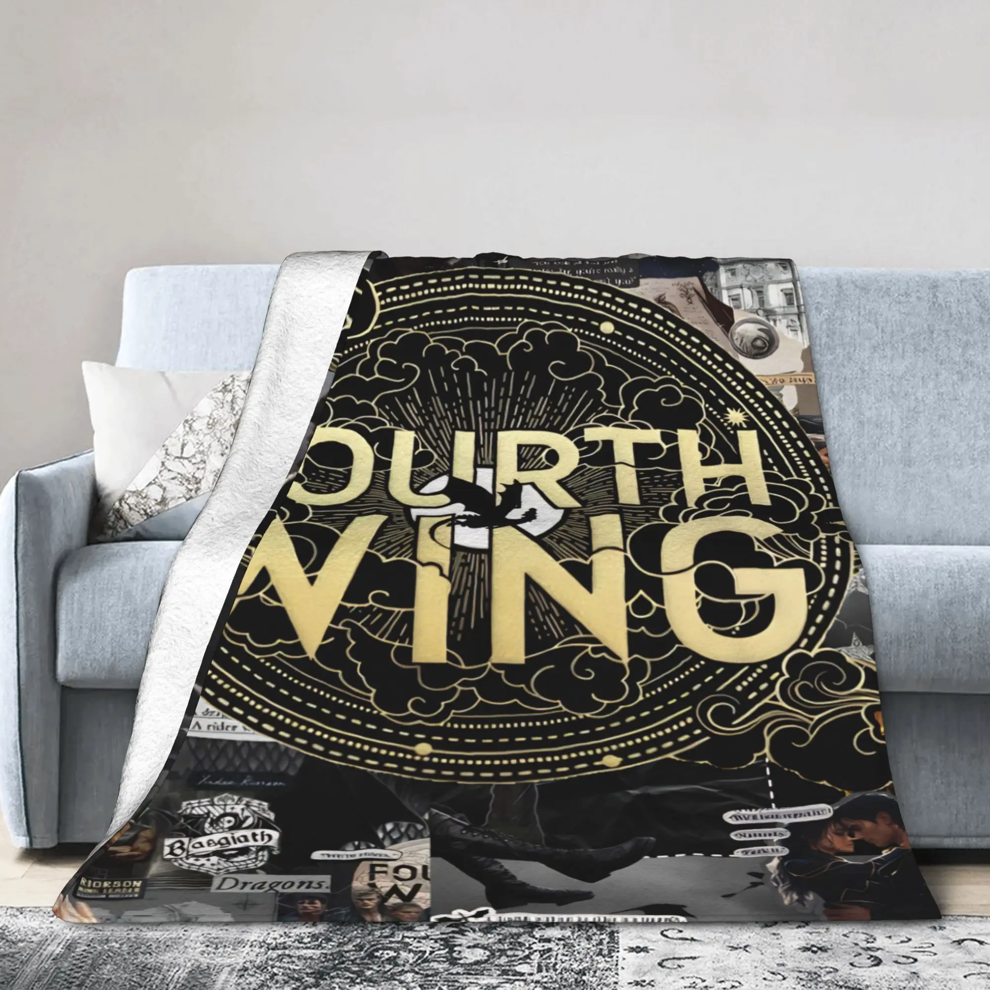Cozy F-Fourth W-Wing Dragon Blanket Accessories Sofa Decorative  Throws And Blankets Lightweight Thin Velvet for Office