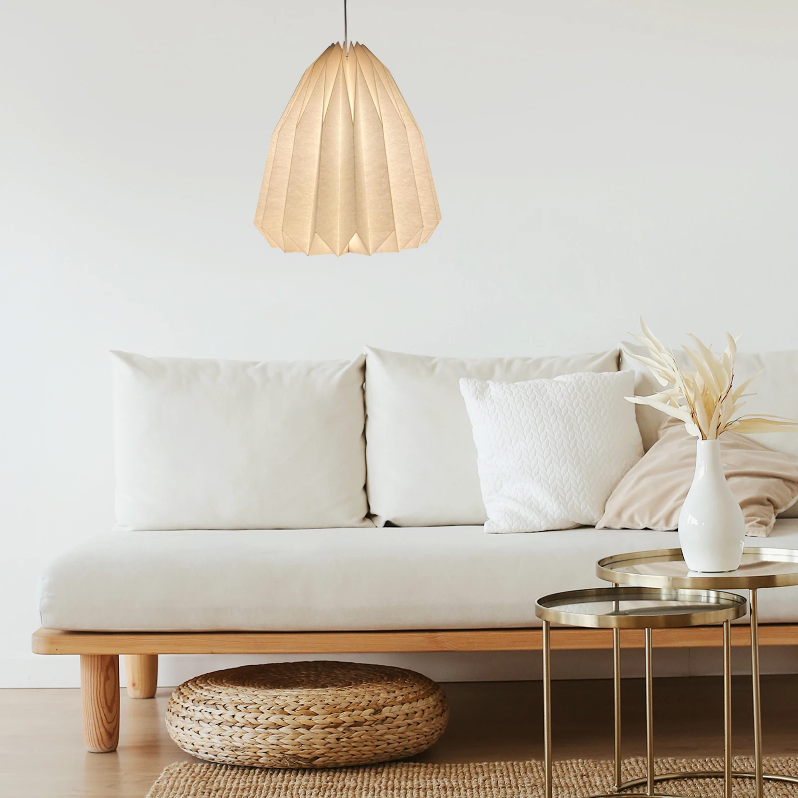 

Foldable Paper Lampshade Pleated Style Replacement Cover For Ceiling Wall Hanging Light Modern Rustic Indoor Decor