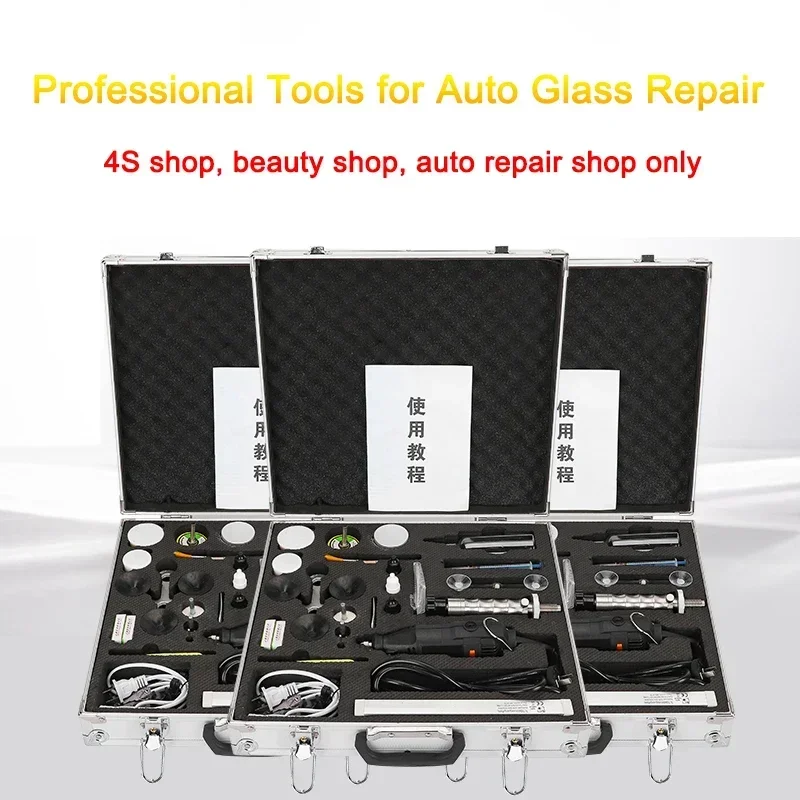 Auto Glas Reparatur Kit Frontscheibe Reparatur Riss Professionelle Zubehör Toolbox Windschutzscheibe Reparatur Bohrer