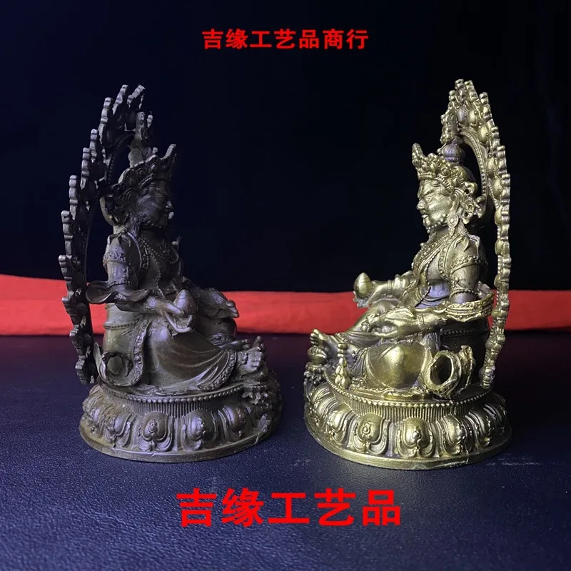 Tibetan Style Buddha Ornament Acalanatha Yellow Only God Buddha Statue Domestic Ornaments Alloy Distressed Crafts