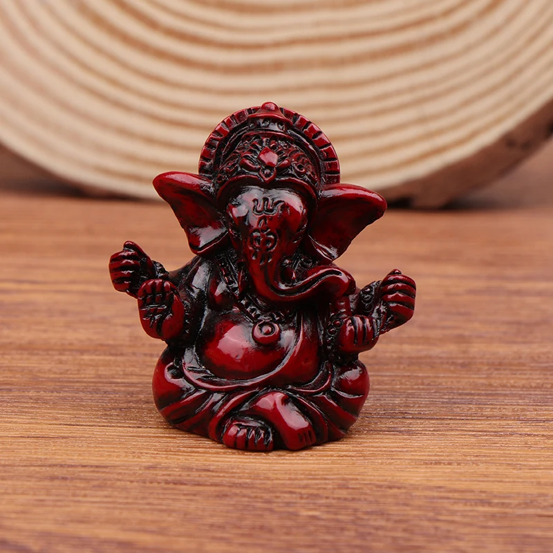 Rresin Ganesha Buddha Statue Elephant God Sculptures Ganesh Figurines Man-made Stone Home Garden Buddha Decoration Statues