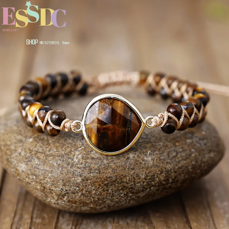 Lucky Bracelet New Labradorite Double Braided Bohemian Beaded Friendship Bracelet Jewelry Exquisite and Elegant Nafu Accessories