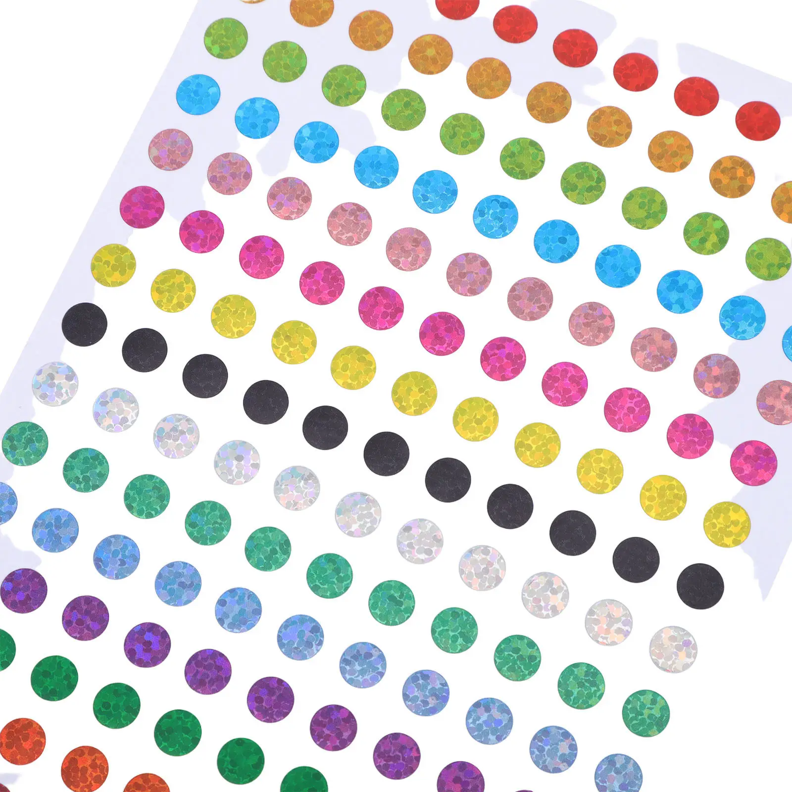 100Sheets Round Color Coding Dot Labels Laser Sparkle Circle Stickers 6Mm 16 Colors Self Adhesive for Behavior Charts Scrapbooks