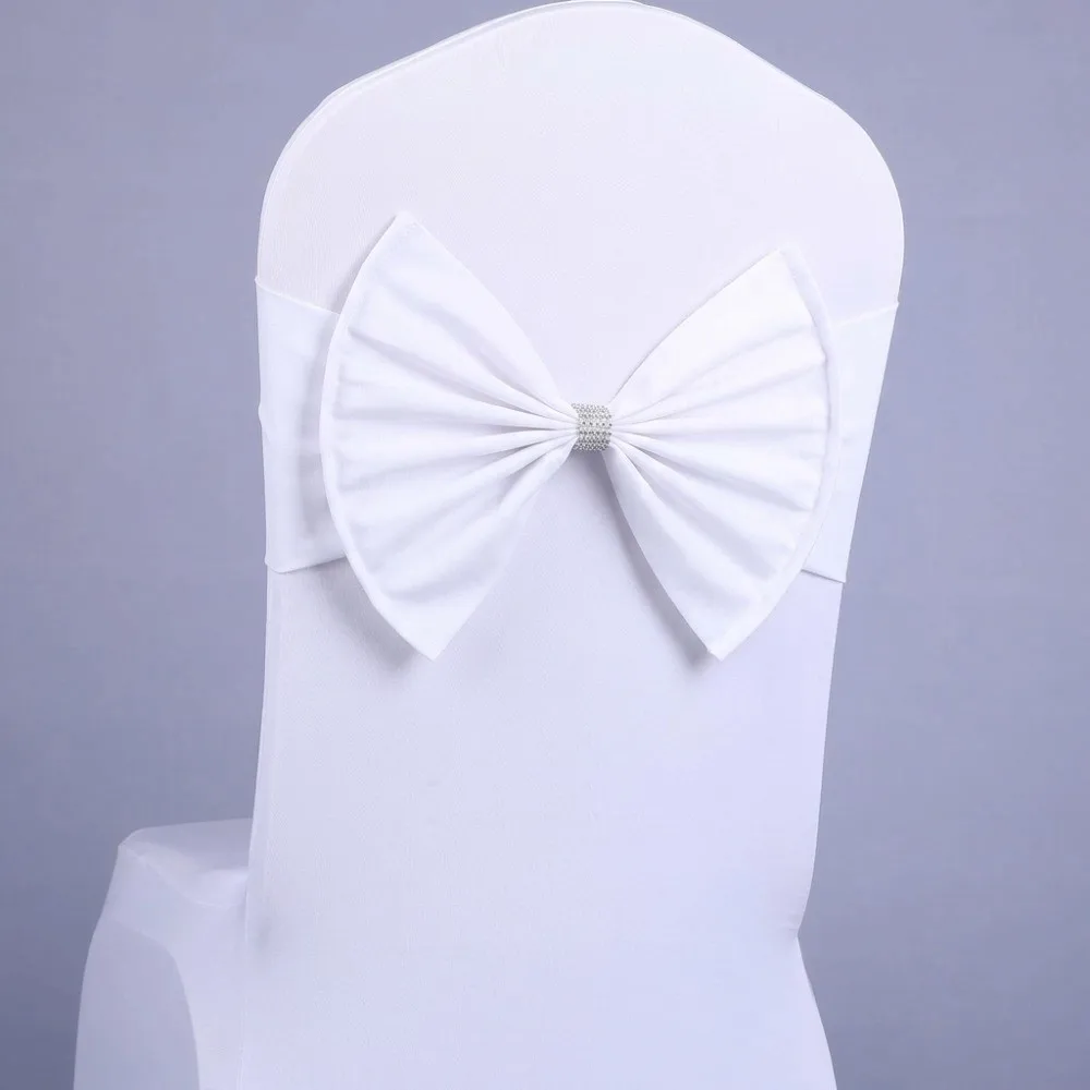 2pcs Creative Vintage Satin Chair Sashes Band Multicolor Elastic Chair Bow Tie Reusable Large Chair Back Ribbon Hotel Banquet