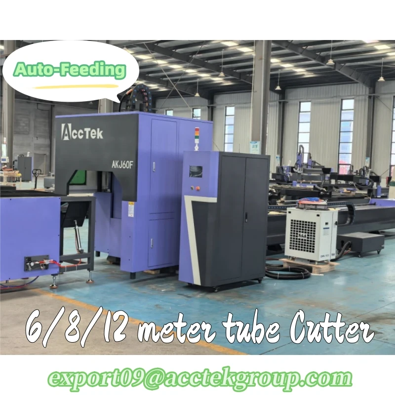Electric Auto Feeding Laser Cutting Machine 6 Meter CNC Stainless Steel Carbon Steel Tube Cutter Professional Metal Pipe Engrave