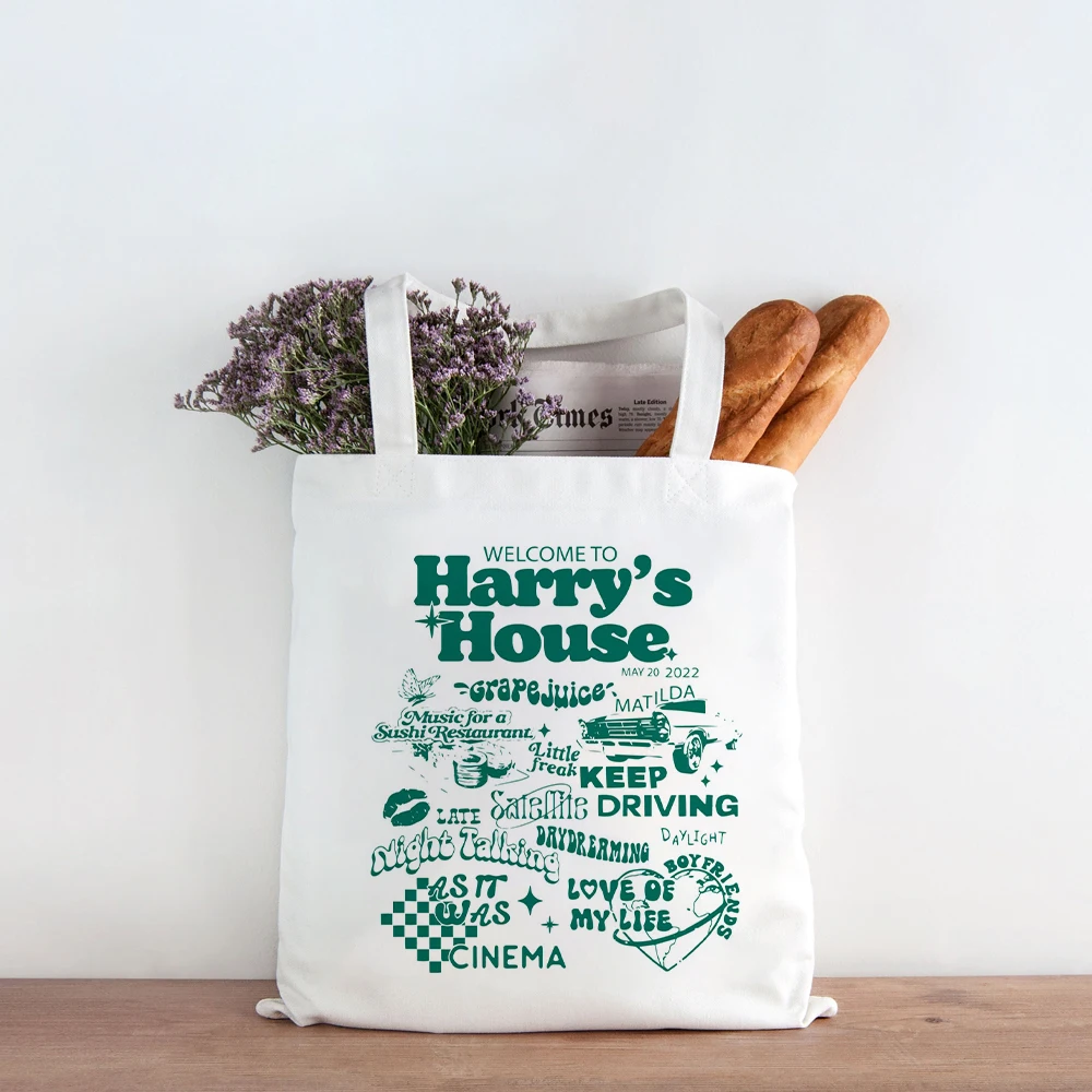 مرحبًا بكم في هاري هاوس، حقيبة حمل للقيادة، حقائب تسوق ذات سعة كبيرة، حقيبة كتف من القماش