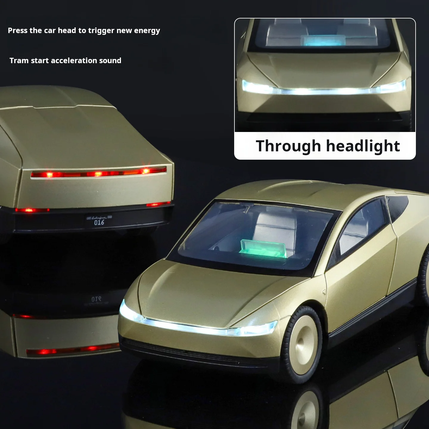 รถโมเดลโลหะผสมแบบไดแคสต์ 1:32 รถแท็กซี่ไร้คนขับ รุ่น Tesla Miniauto พร้อมเสียงและไฟ มีระบบดึงหลัง เหมาะสำหรับเป็นของขวัญวันเกิด