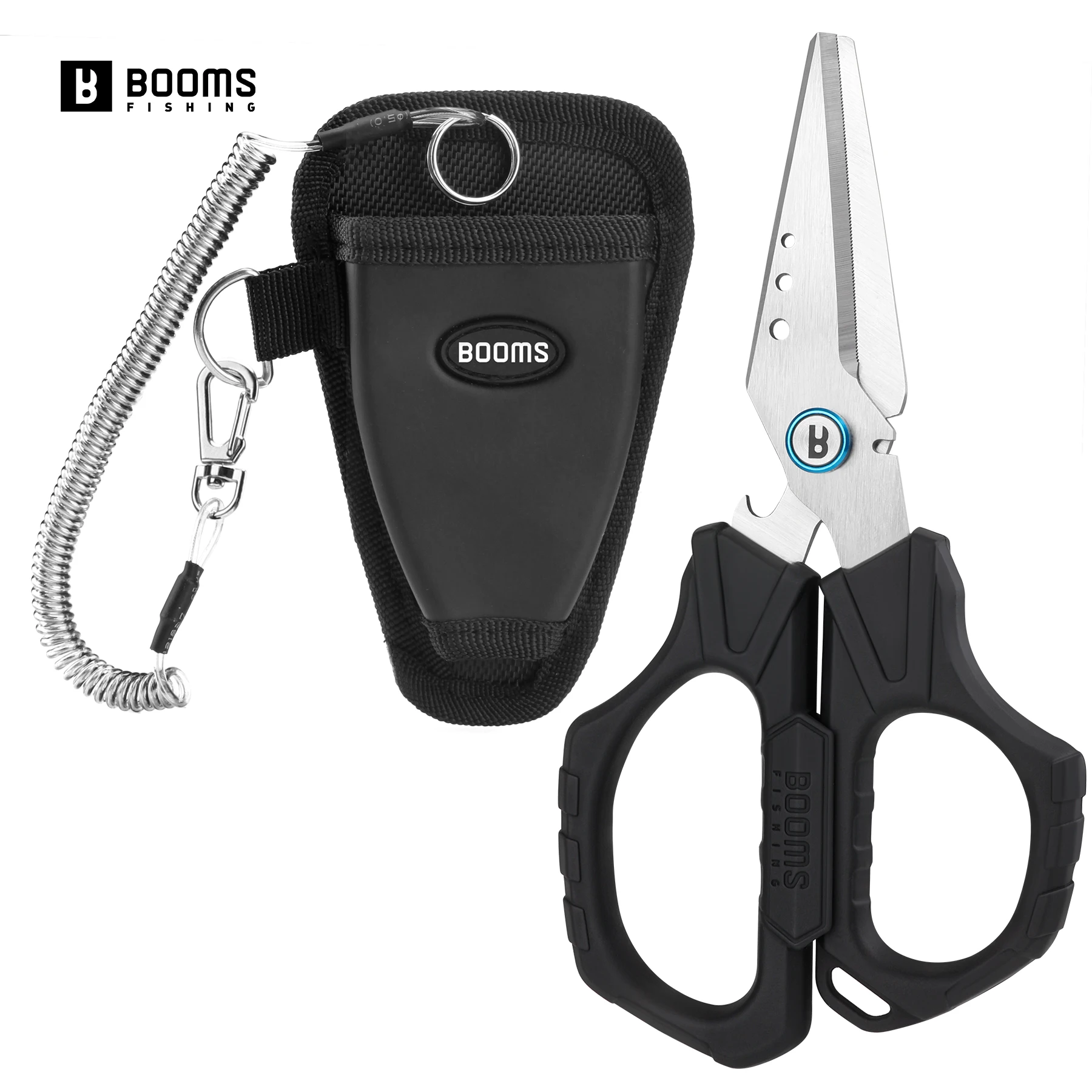 ازدهار الصيد S04 الصيد مضفر خط القاطع مقص الصيد المقصات المسننة مع فتاحة الزجاجات قطع أسلاك الفولاذ أدوات الصيد