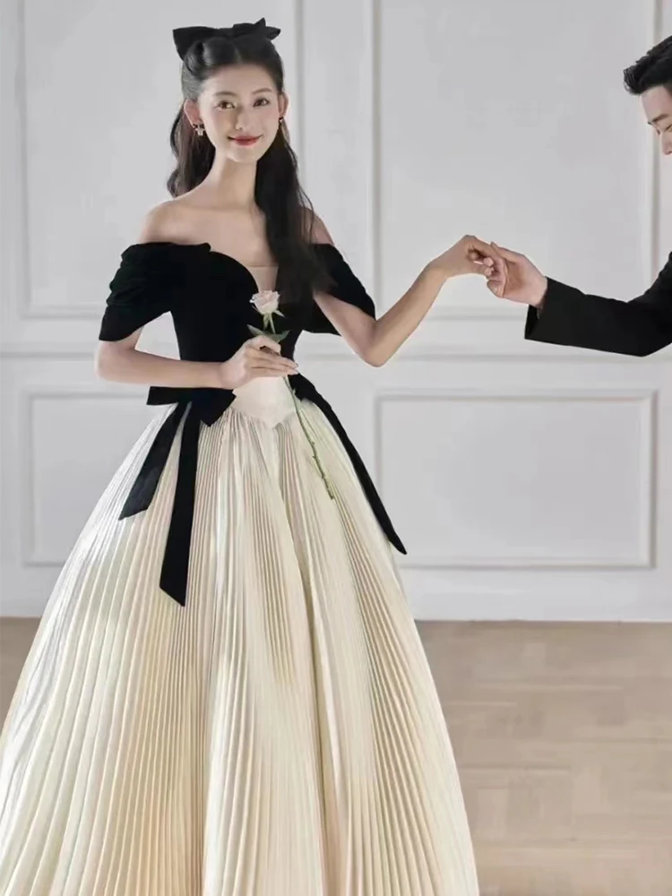 ヘベスタイル ベルベット イブニングドレス レディース ブラック 高級 ホステス 結婚式 セレモニー パフォーマンス 会社 年次総会 飲酒式典