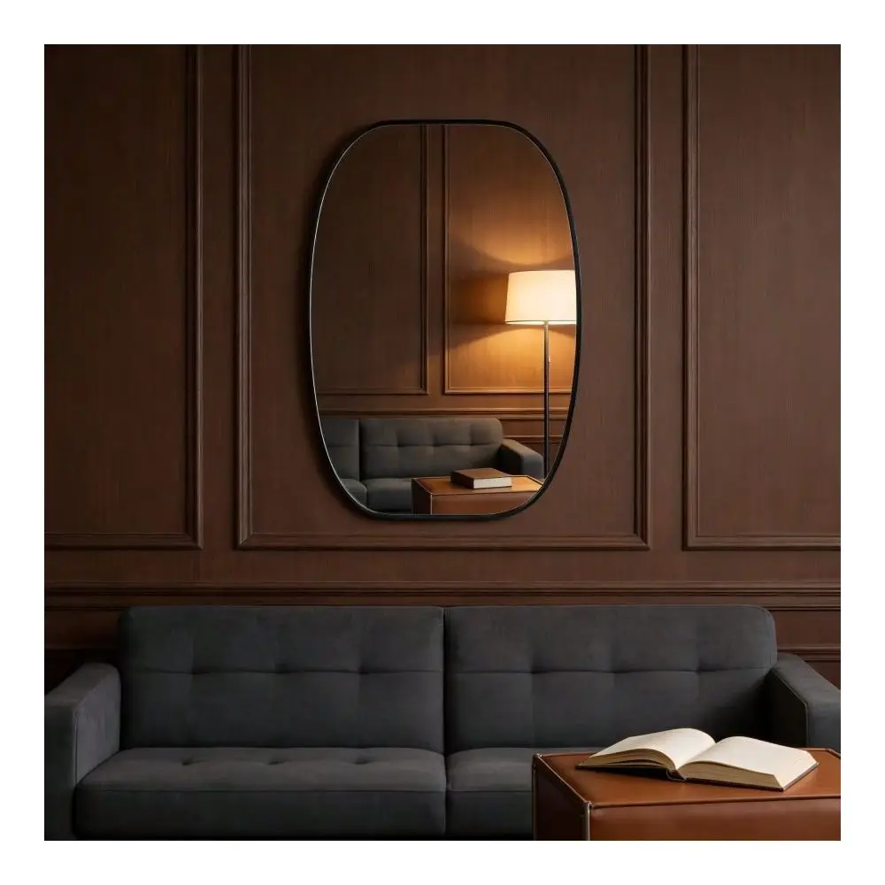 

Inch Black Metal Framed Oval Vanity Mirror, Wall Mount Decorative Bathroom Mirror For Bedroom Entryway Home Wall Decor