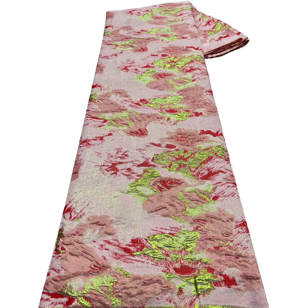 

2025 Luxury High Quality African Organza Brocade Lace Fabric 5 Yards French TulleParty Gown Dress Nigerian Jacquard Lace Sewing