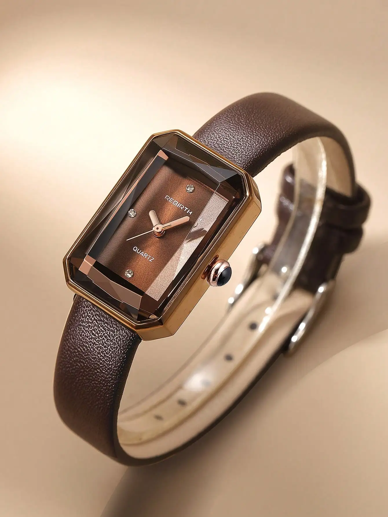 Rebirth Brand 1pc Women's Minimalist Square Dial Vintage Fashion Casual Quartz Wrist Watch Suitable For Daily Decoration Wear And Gift.sj25051689766391177