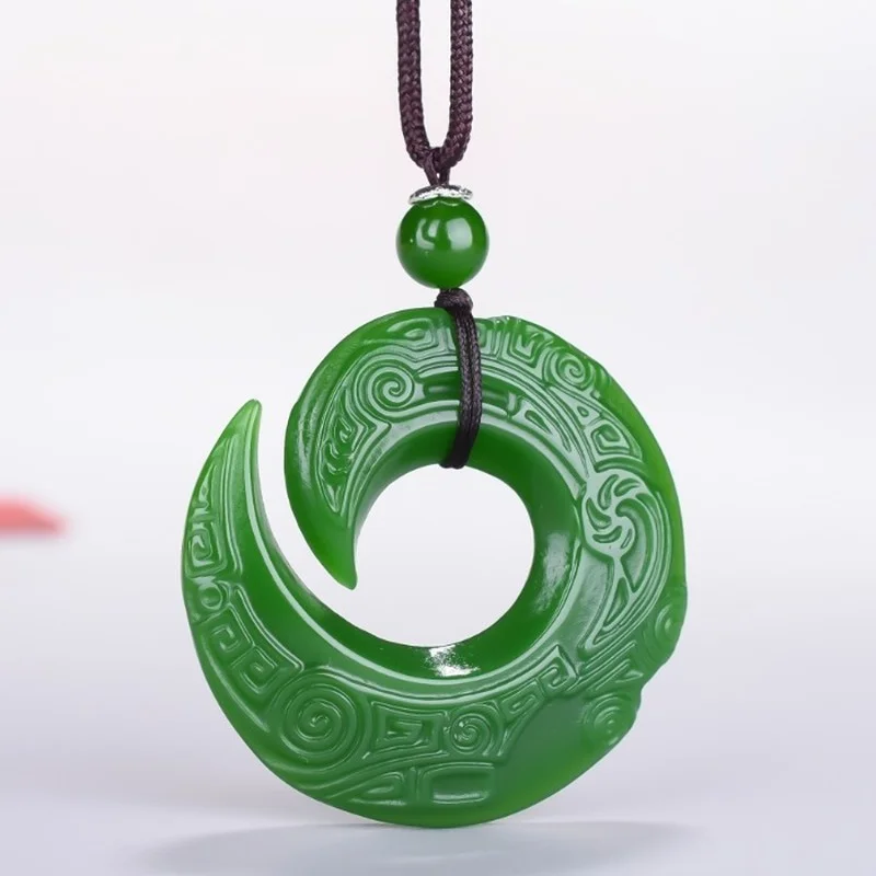 

Green Jade Dragon Pendant Fashion Necklace Jewellery
