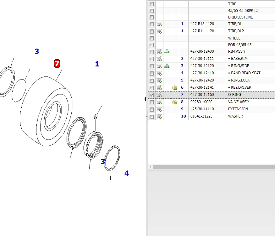 427-30-12160 O-Ring Brand New High Quality Suitable for Tractor Parts O-Ring 427-30-12160