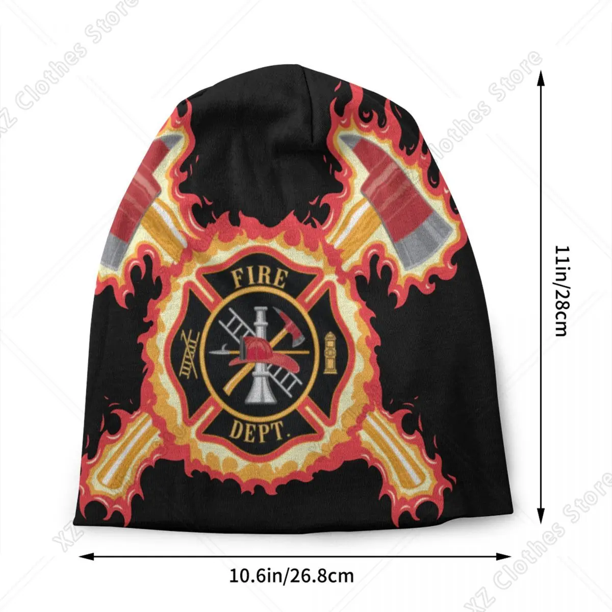 Custom Firefighter Cross Beanie Cap Unisex Winter Bonnet Knitted Hats Outdoor Ski Fire Rescue Fireman Skullies Beanies Hats