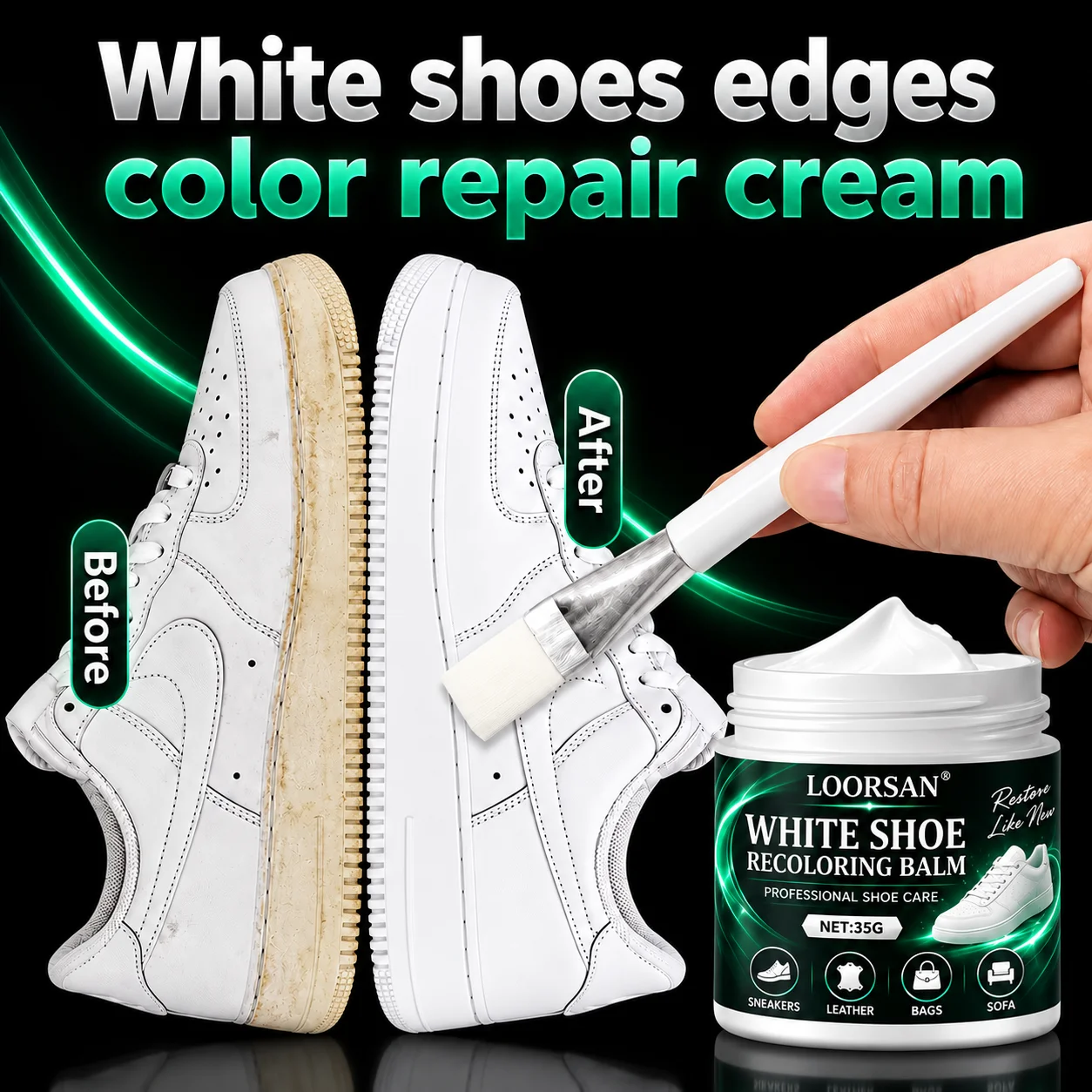Sneaker Care Whitener - كريم العناية بالأحذية الرياضية من لورسان،