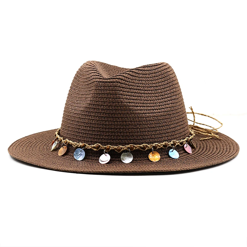 58-60CM Panama Hat Summer Leisure Sun Hats For Women Men Beach Straw Hats Fashion UV Sun Protection Travel Caps Chapeu Feminino