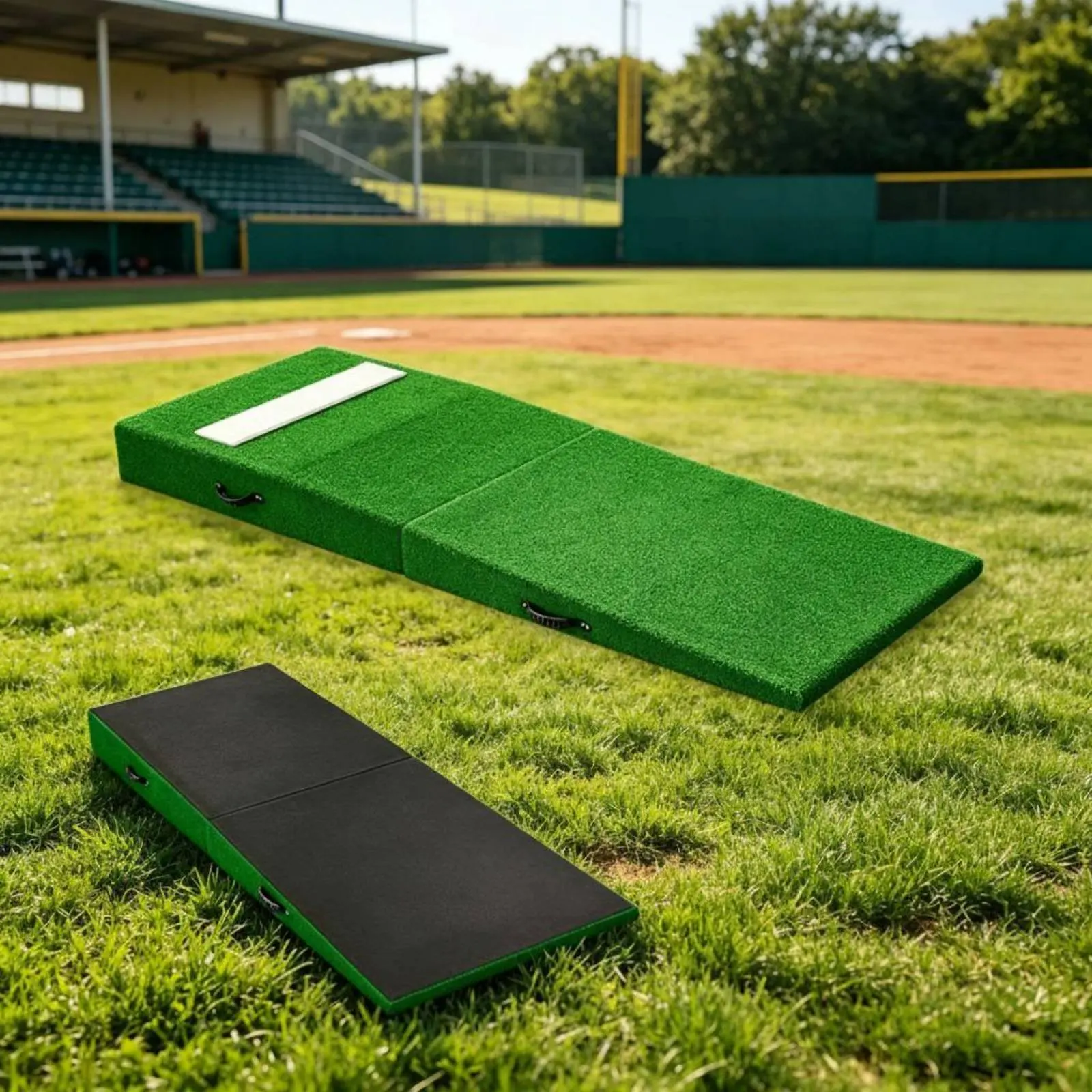 2 in 1 Pitching Mound Foldable Indoor Outdoor Pitching Mound Training Aid Carry Handle Sturdy Construction For