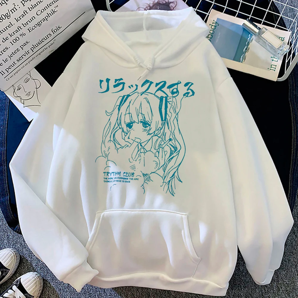 

Y2k Print hoodies women anime funny Pullover sweatshirts female Fleece clothing