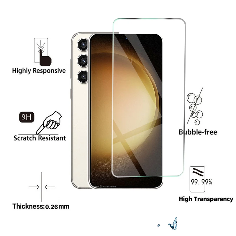 Protectores de pantalla de vidrio templado para Samsung Galaxy S23 Plus, S22, S21, S20 FE, S 23, 22, 21, 20 FE, Note 10 Lite, 4 unidades