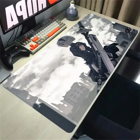 게임 NieR Automata 대형 마우스 패드 XXL PC 컴퓨터 게임 2B 마우스 패드 키보드 데스크 매트 사무실 고무 미끄럼 방지 마우스 매트 900X400