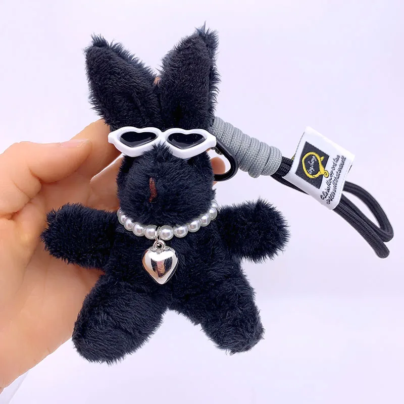 15cm Cartoon Rabbit Pendant Plush Toy Animal Rabbit Love Eye Keychain Backpack Pendant Car Hanging for Girl Women Gift Wholesale