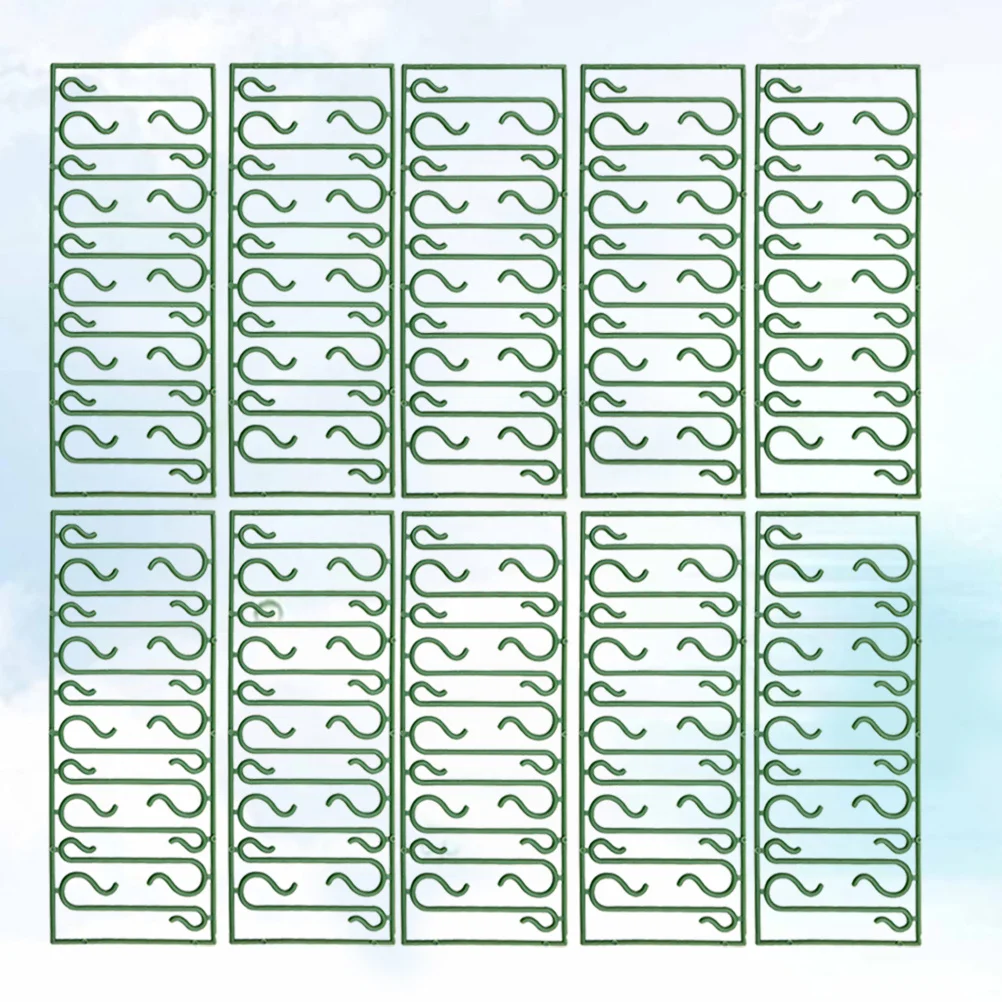 

100Pcs Christmas Tree Ornaments Hooks S-Shaped Linked Green Decoration Accessories for Baubles Party Floral Use