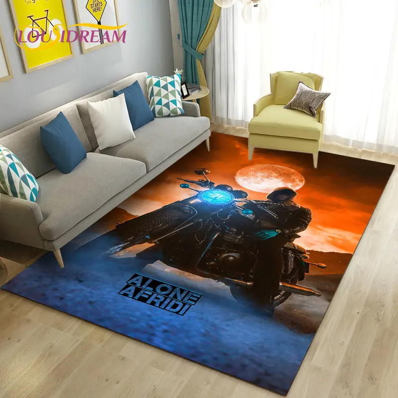 3D винтажный большой ковер для мотоцикла в стиле ретро, ковер для гостиной, спальни, украшения дивана, Придверный коврик, кухонный нескользящий напольный коврик