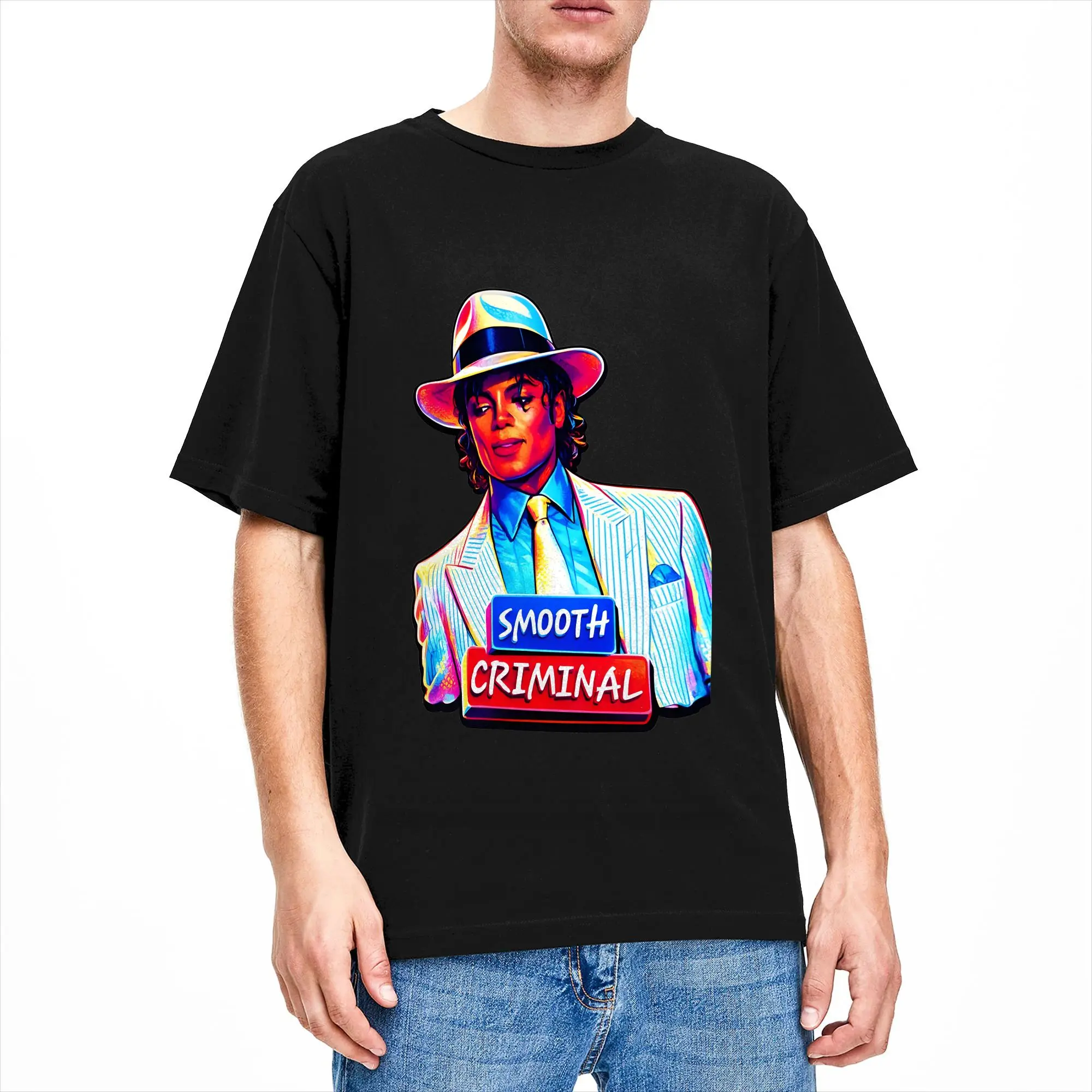 M-Michael J-Jackson Smooth Criminal Moonwalker Cotton T-Shirt For Man Summer Vintage T Shirts Harajuku Tees Plus Size Clothes