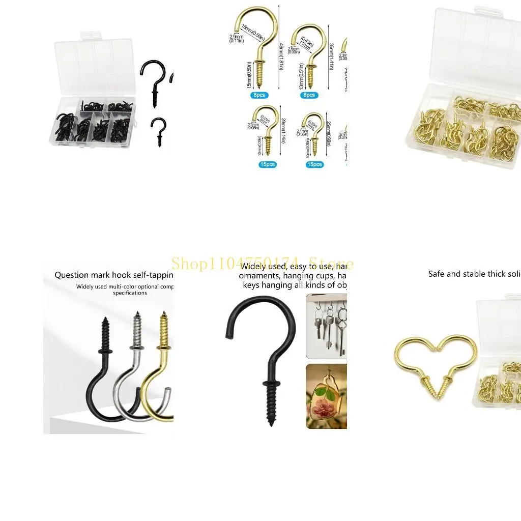 

Универсальный набор из 75 крючков с железными чашками легкие крючки для установки крючки с ржавчинами