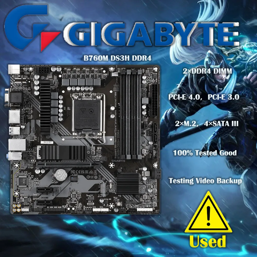 Gigabyte placa-mãe b760m ds3h ddr4 lga 1700 mainboard 64gb m.2 ddr4 5333mhz desktop intel b760 suporte i3 i5 i7 lga1700 cpu
