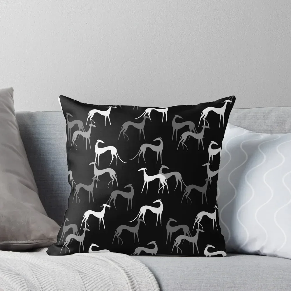 Sighthounds in black Throw Pillow sleeping pillows Christmas Pillow Cases Pillow