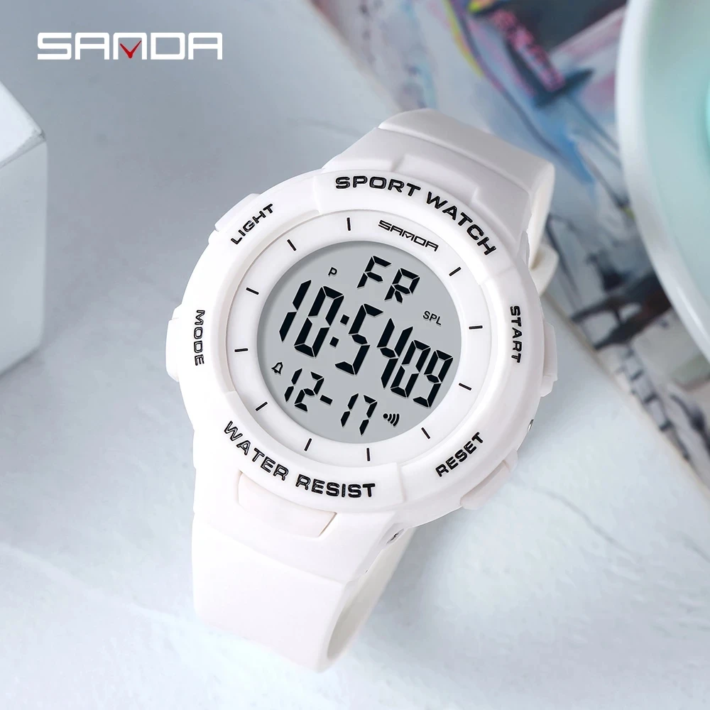 

SANDA 2023 Brand Fashion Sports Women's Watch Waterproof LED Electronic Watch Casual Watch Female Clock Relogio Feminino 6006