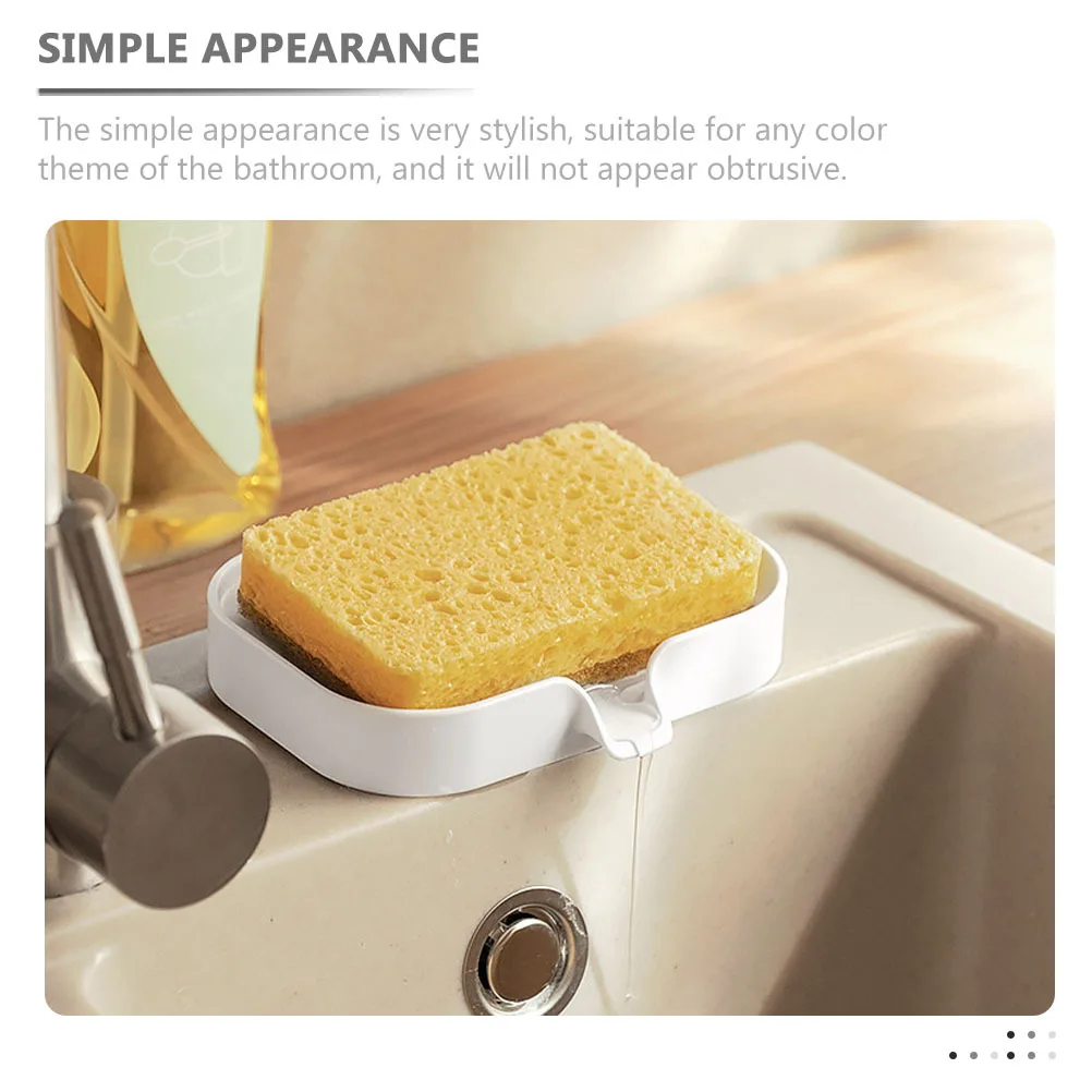 

Soap Holder Compact Lightweight ABS Bathroom Soap Organizer Drainage Design Stylish Kitchen Sponge Tray