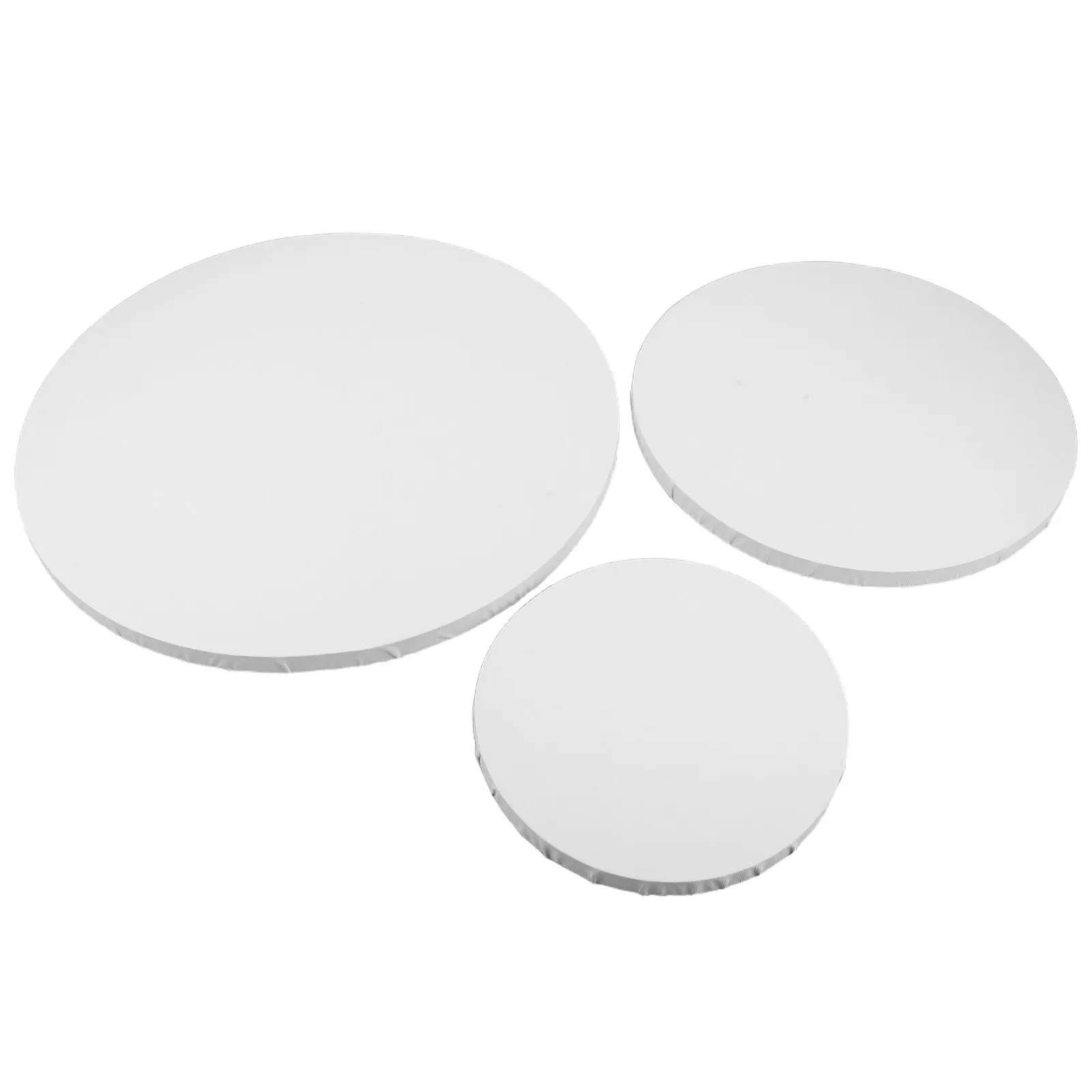 3Pcs Round Cotton Canvas Frames 20Cm 30Cm 40Cm Fine-Textured Circular Painting Boards for Oil Acrylic Gouache Artists Supplies