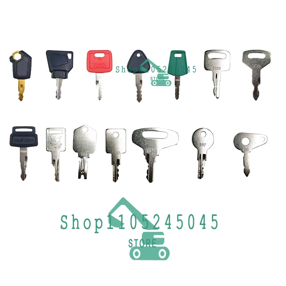 42PCS Starter Keys Heavy Equipment Construction Ignition Key For Kobelco Komatsu Excavator 5P8500 166 D250 459A 787 14603 D300