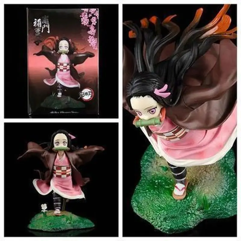 

Demon Slayer Nezuko Running Pose GK Statue With Box Kamado Siblings Scene Anime Figure Collectible Model Gift for Fans