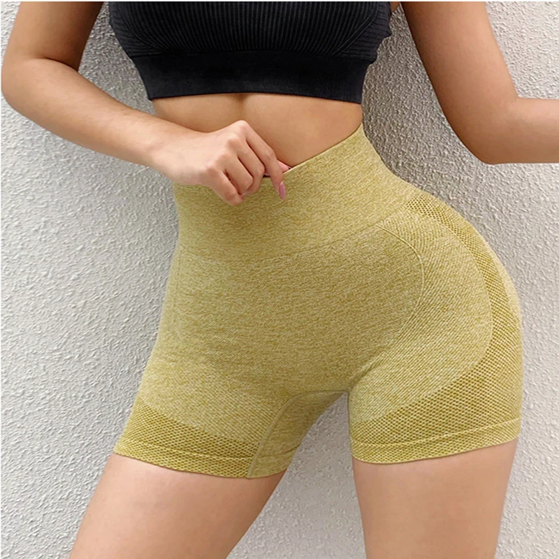 

Yoga Shorts Fashion Hot Honey Buttocks Buttocks Sports High Waist Abdomen Stretch Tight-fitting Anti-glare Quick-drying Fitness