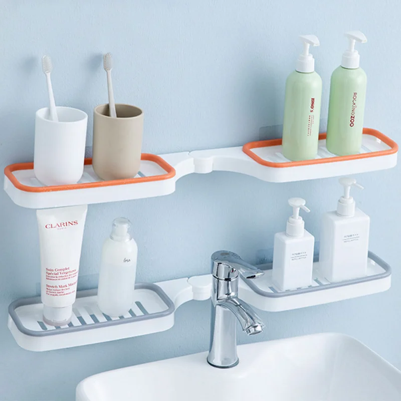 Bathroom Revolving Rack Wall-mounted Toilet Washstand Kitchen Wall Storage   Accessories WC Organizer