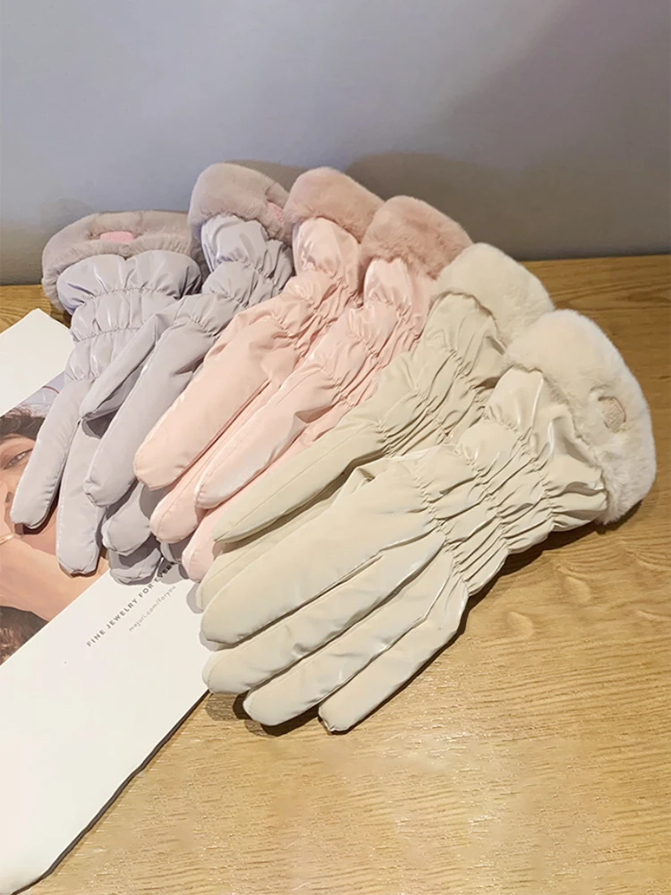 AliExpress Padded Gloves Women Winter Thickened Warm Breathable Cycling Mountaineering Skiing Outdoor Sports Windproof Gloves