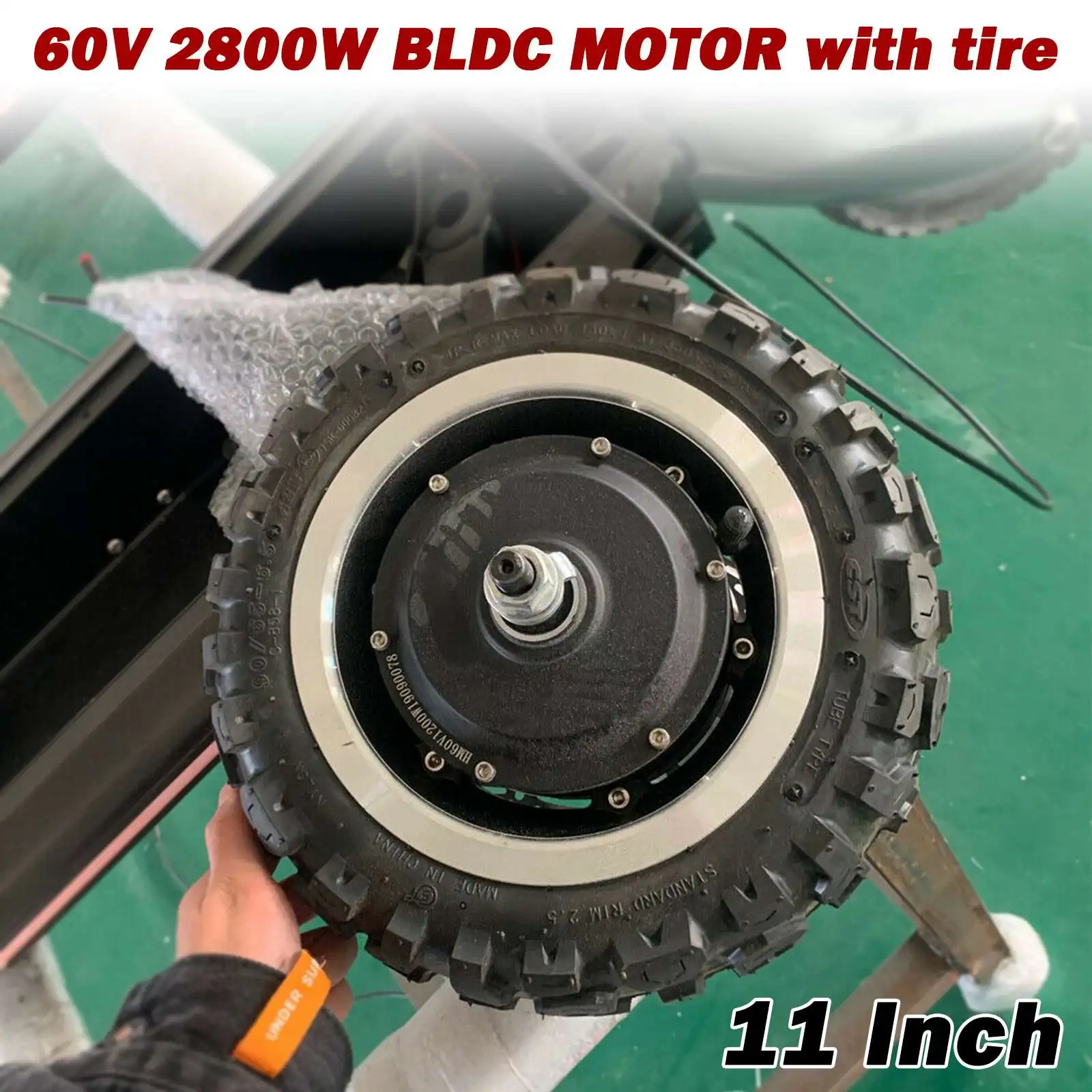 11 Inch Off-road Electric Scooter Motor 60V 2800W with Hall High Speed Hub Brushless Scooter Motor with Tires