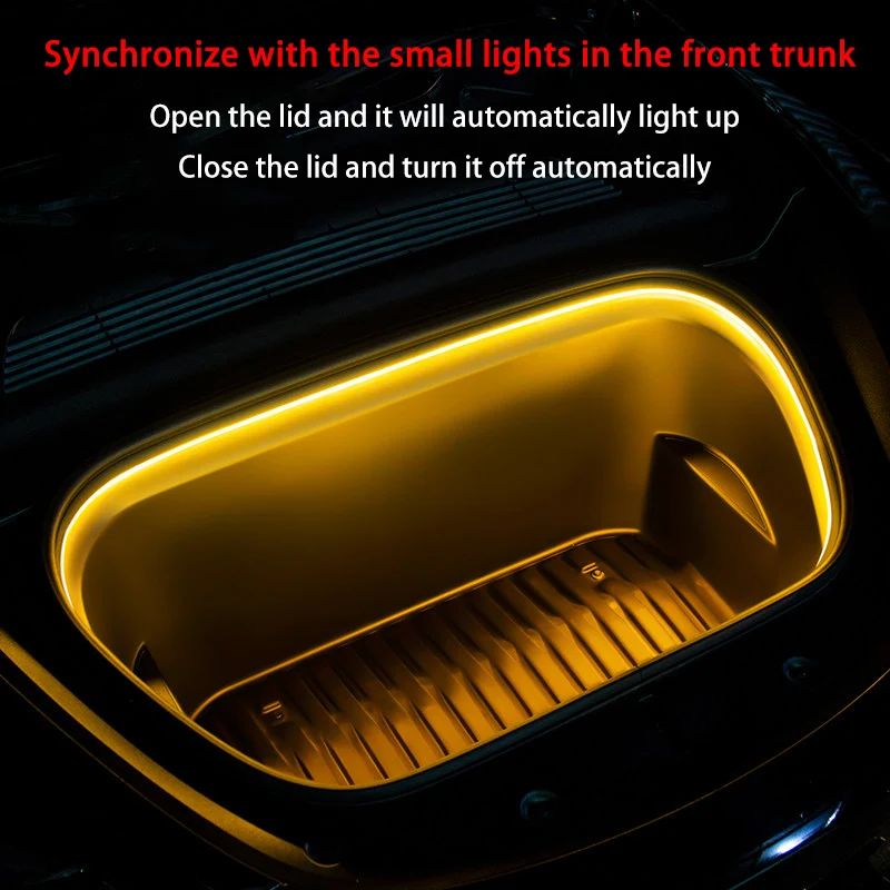 For Tesla Model Y Juniper 2025+ Front Trunk Frunk LED Ambient Surround Light Flexible Silicone Strip Decorative Lamp Accessories