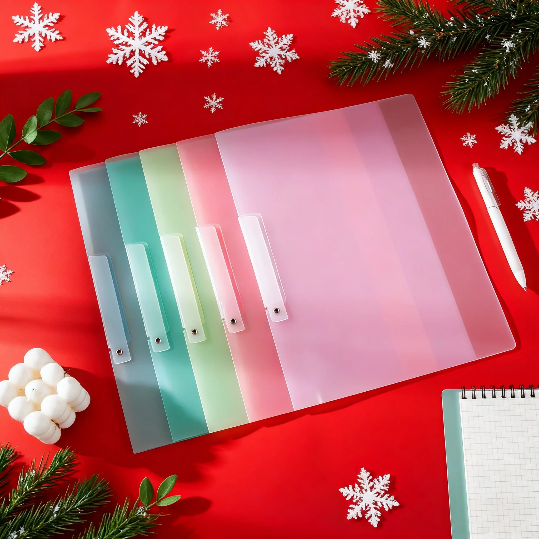 

Creative Rotating File Folder Pp Plastic Pull Rod Clip Safety Curved Cutting Universal Board Clip, 5 Color Schemes