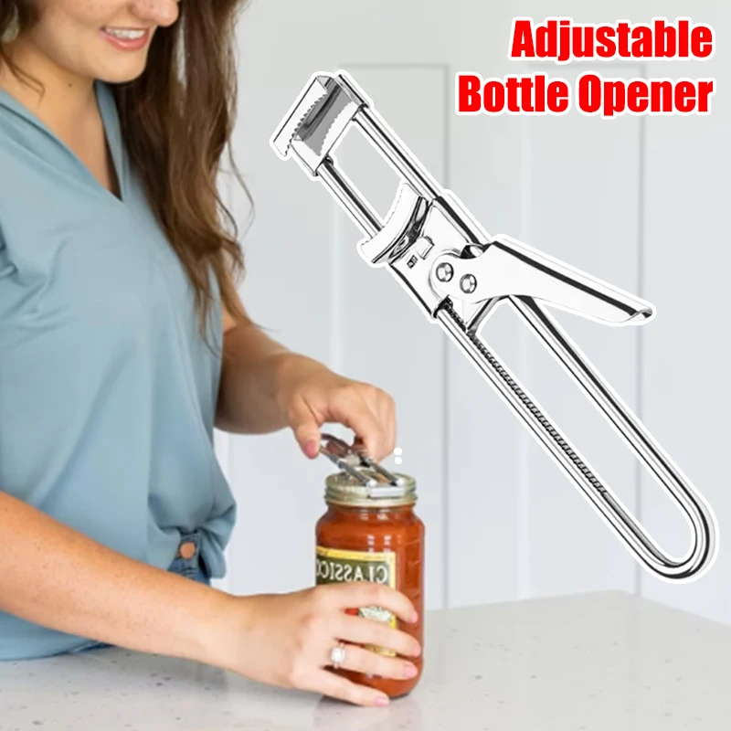 Adjustable Multi-Function Bottle Opener Manual Can Opener for Arthritis Hands Labor-Saving Creative Home Bar Twist Can Opener