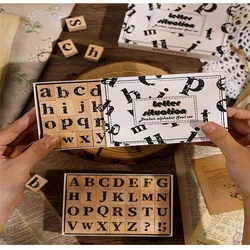 Alphabet&Number Stamp Scrapbooking Vintage Journaling Large Ink Stamps Wooden Stamps For Card Making Crafting Scrapbook Calendar
