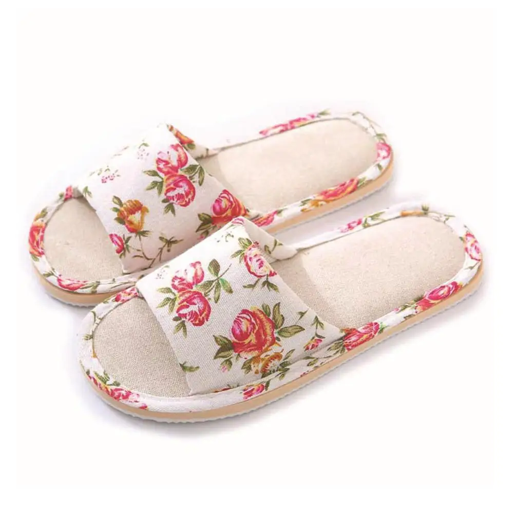 Fashion Floral Slippers Women Casual Comfortable Indoor Home Flat Shoes Anti Slip Sandals Spring Autumn September Essential