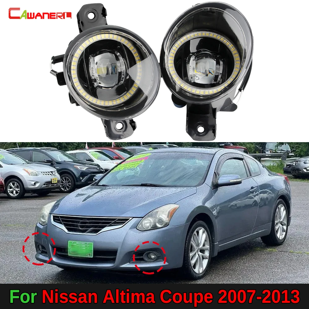 1 Pair Car Angel Eye LED Fog Light Assembly For Nissan Altima Coupe 2007-2013 30W H11 Fog Daytime Running Lamp DRL