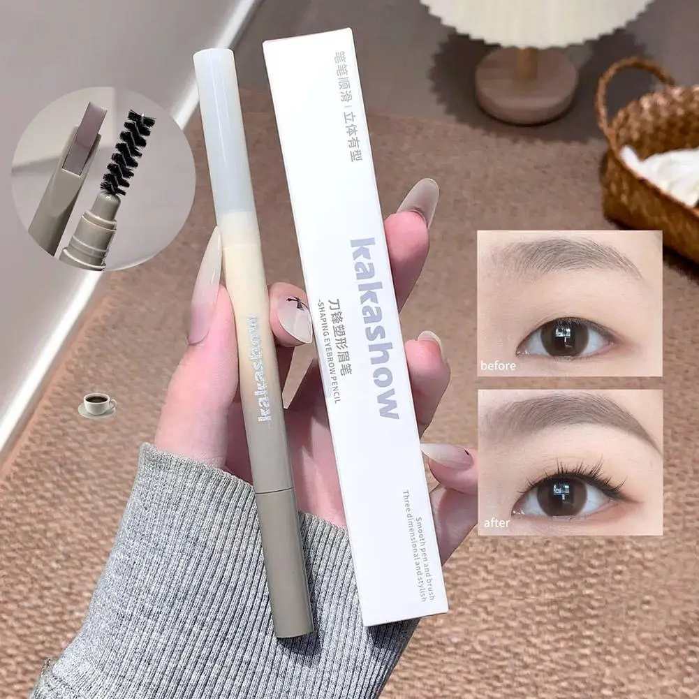 1 pz Ultra Fine Matita per sopracciglia a doppia estremità Impermeabile a prova di sudore Trucco professionale per occhi a lunga durata per le donne Y4U6