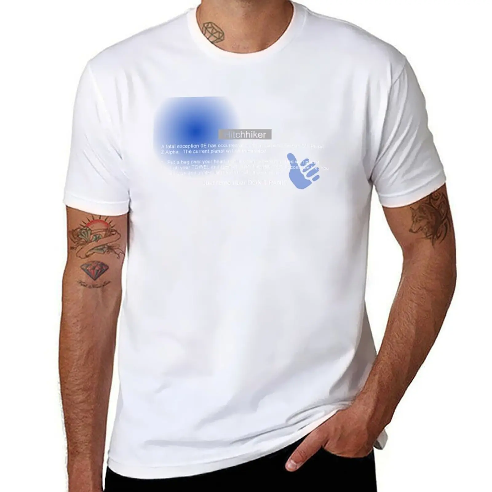 

Hitchhiker's Error T-Shirt man t shirt designer t shirts for man cotton funny T-Shirt